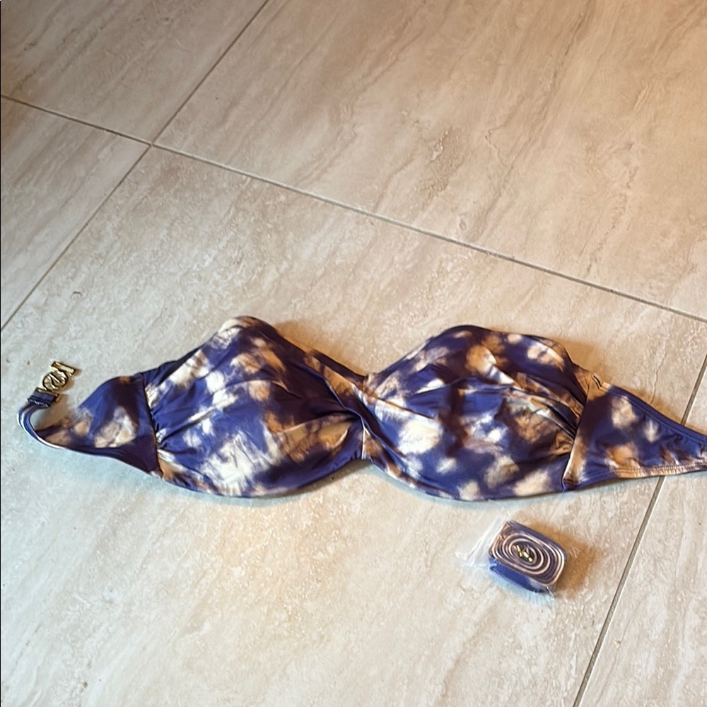 Victorias Secret Purple and Cream Strapless Women's Bikini Top 36DD Never Worn